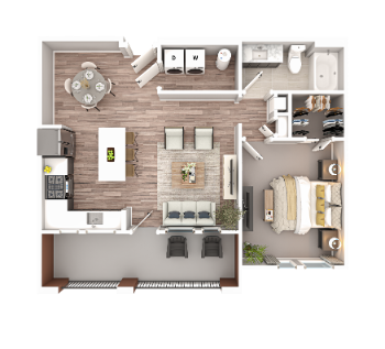 Mayfair Apartments' Unit A1-B Floorplan