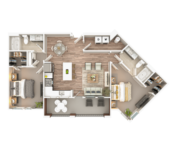 Mayfair Apartments' Unit B2-B Floorplan