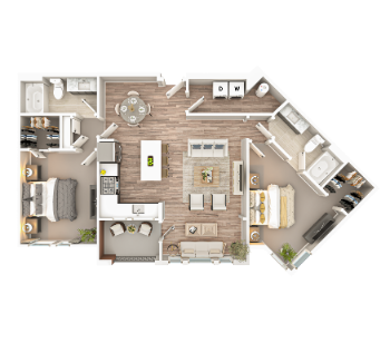 Mayfair Apartments' Unit B2-S Floorplan