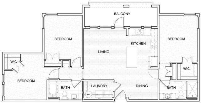 Mayfair Apartments' Unit C1-B Floorplan