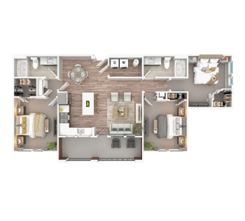 Mayfair Apartments' Unit C1-B Floorplan